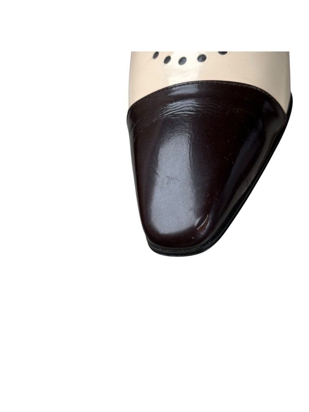 Vintage Yves Saint Laurent Leather Pumps Heels Italy Size 7.5 spectator heels - Picture 4 of 15